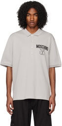 Moschino Gray Double Smiley Polo