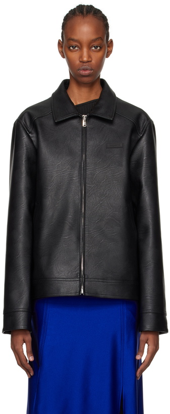 Photo: Coperni Black Zip Faux-Leather Jacket