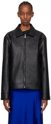 Coperni Black Zip Faux-Leather Jacket
