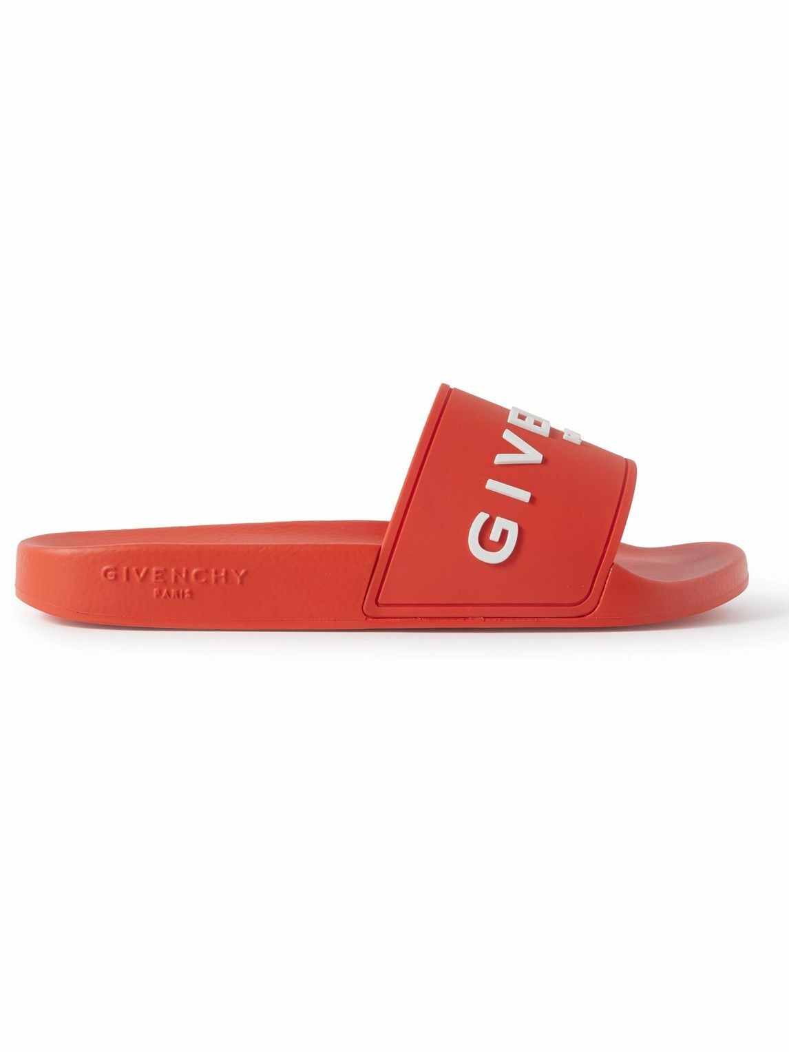 Givenchy - Logo-Embossed Rubber Slides - Orange Givenchy