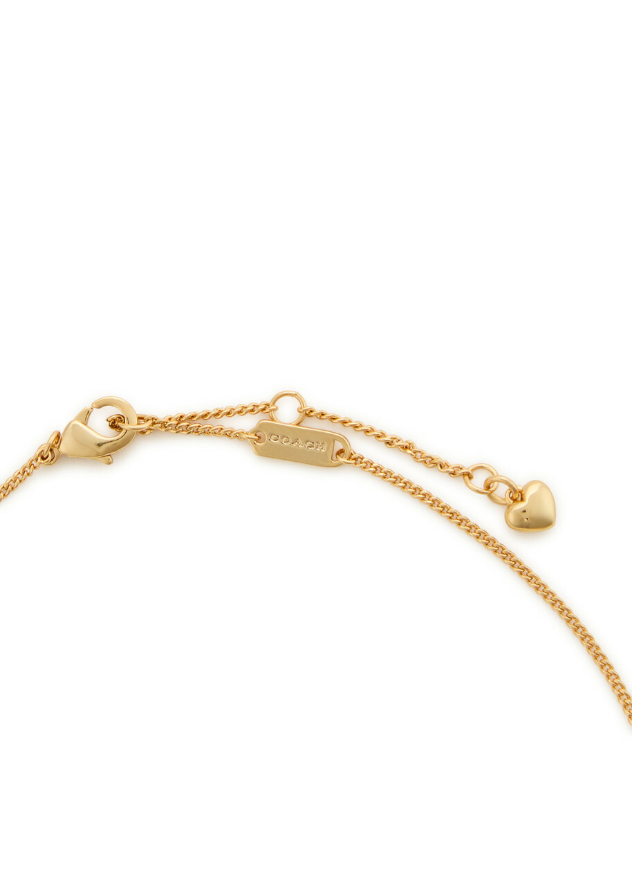 Coach Cat and Pearl Pendant Necklace - One Size