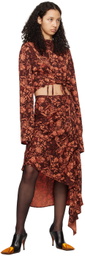Jade Cropper Brown & Orange Asymmetric T-Shirt
