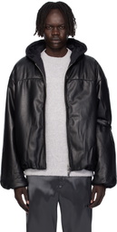 HELIOT EMIL Black Paralax Reversible Leather Jacket