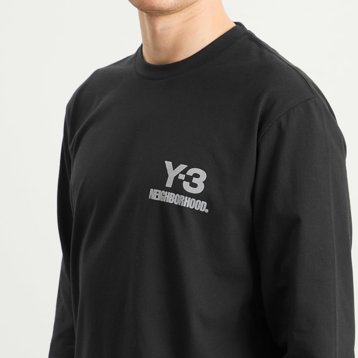Y-3 Men's x NBHD Logo Long Sleeve T-Shirt in Black Y-3