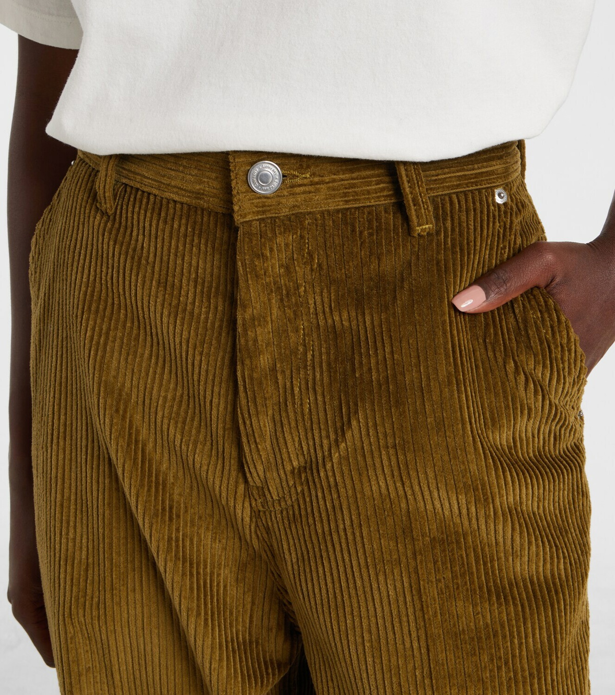 Ami Paris Cotton corduroy wide-leg pants