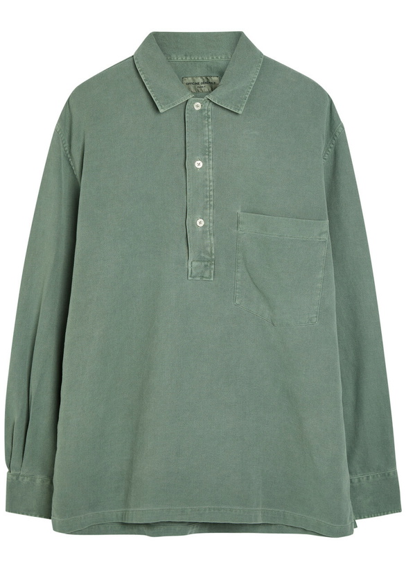 Photo: Officine Générale Jordy Cotton-twill Shirt Light Green