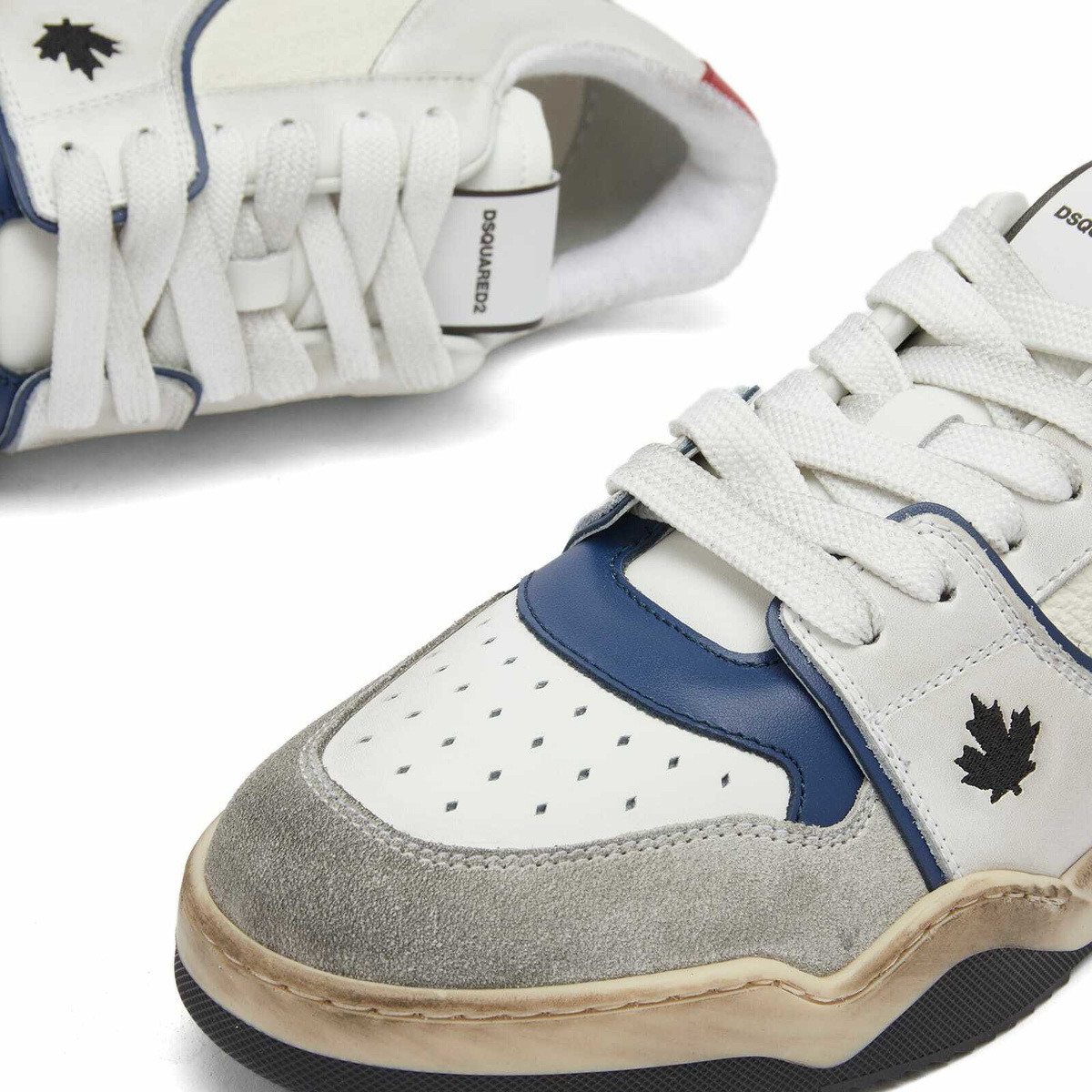 Dsquared2 Men's Spiker Sneakers in White/Blue/Red Dsquared2