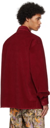 drew house Burgundy Embroidered Shirt