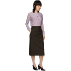 Eftychia Purple Silk Striped Shirt
