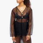 DONNI. Women's Organza Split Shirt in Jet