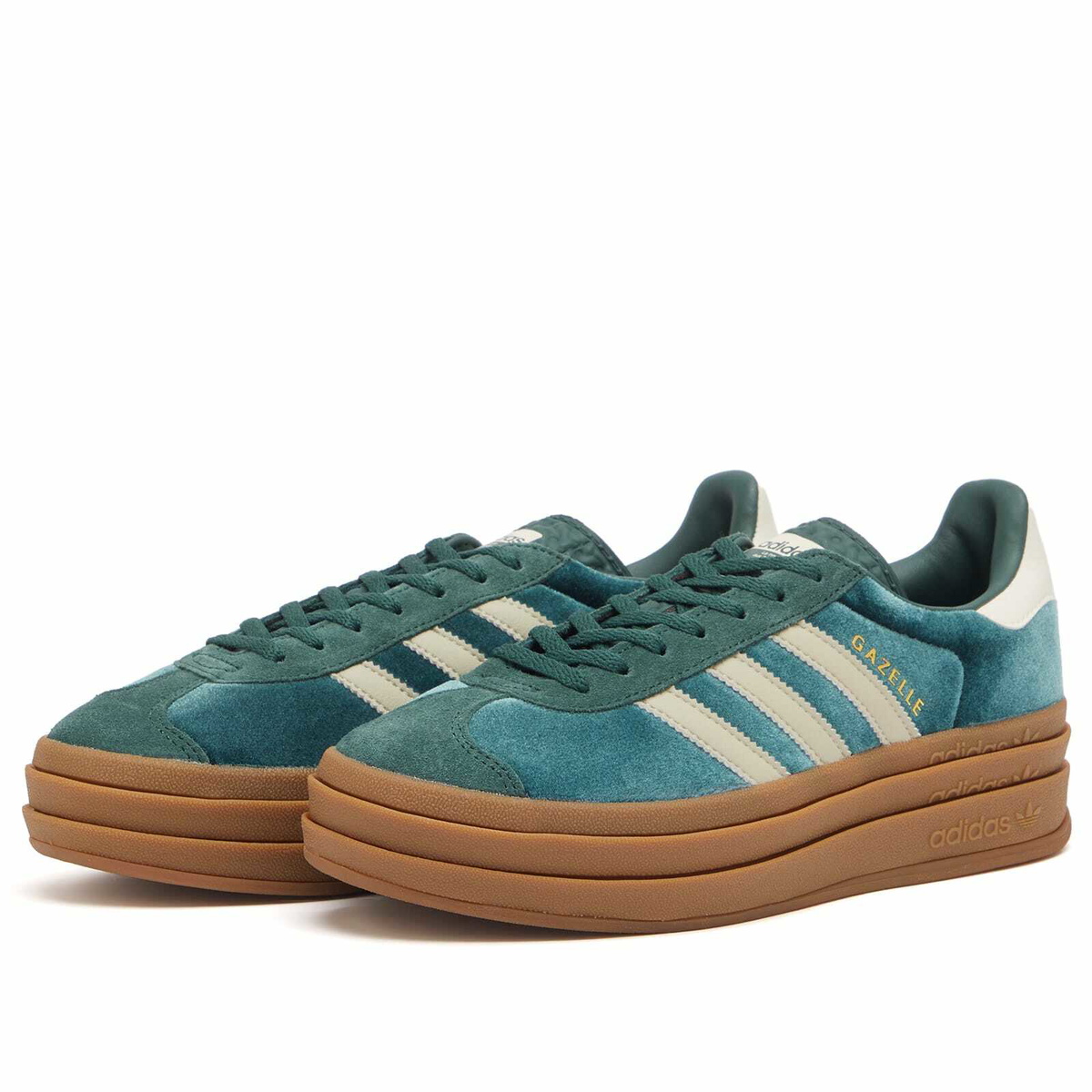 Adidas Women's Gazelle Bold W in Putty Grey/Mineral Green S16 adidas