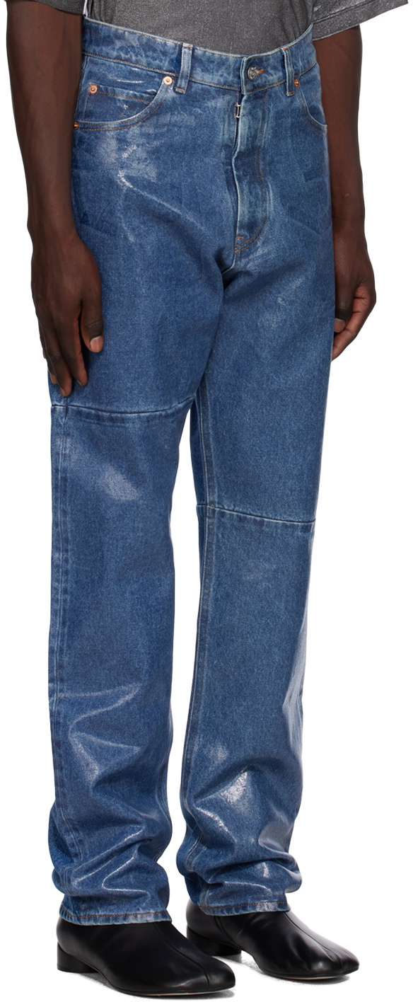 MM6 Maison Margiela Blue Coated Jeans MM6 Maison Margiela