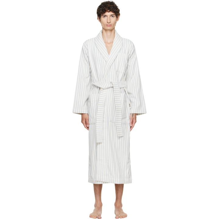 Photo: Tekla White & Blue Terry Classic Bathrobe