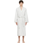 Tekla White & Blue Terry Classic Bathrobe