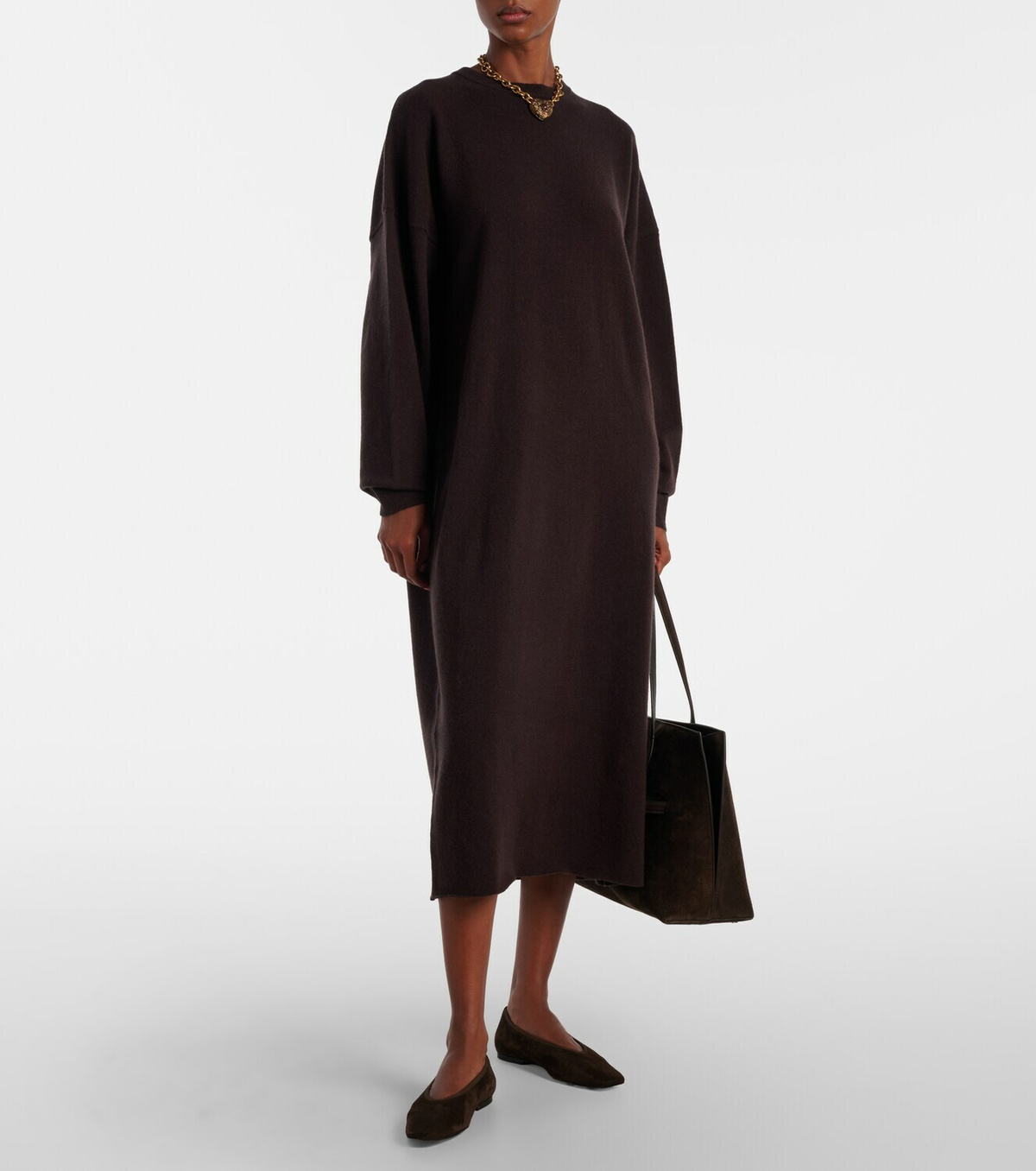 Extreme Cashmere N°106 Weird Short cashmere-blend midi dress
