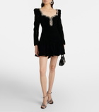 Clio Peppiatt Edie crystal-embellished velvet minidress