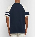 CALVIN KLEIN 205W39NYC - Embroidered Striped Cotton-Jersey T-Shirt - Men - Navy