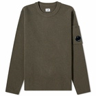 C.P. Company Men's Lens Lambswool Crew Knit in Olive Night