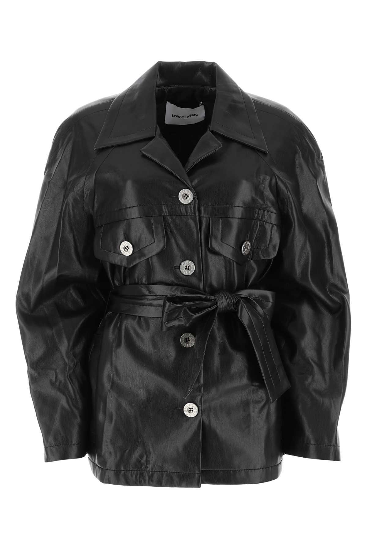 Low Classic Black Synthetic Leather Shirt