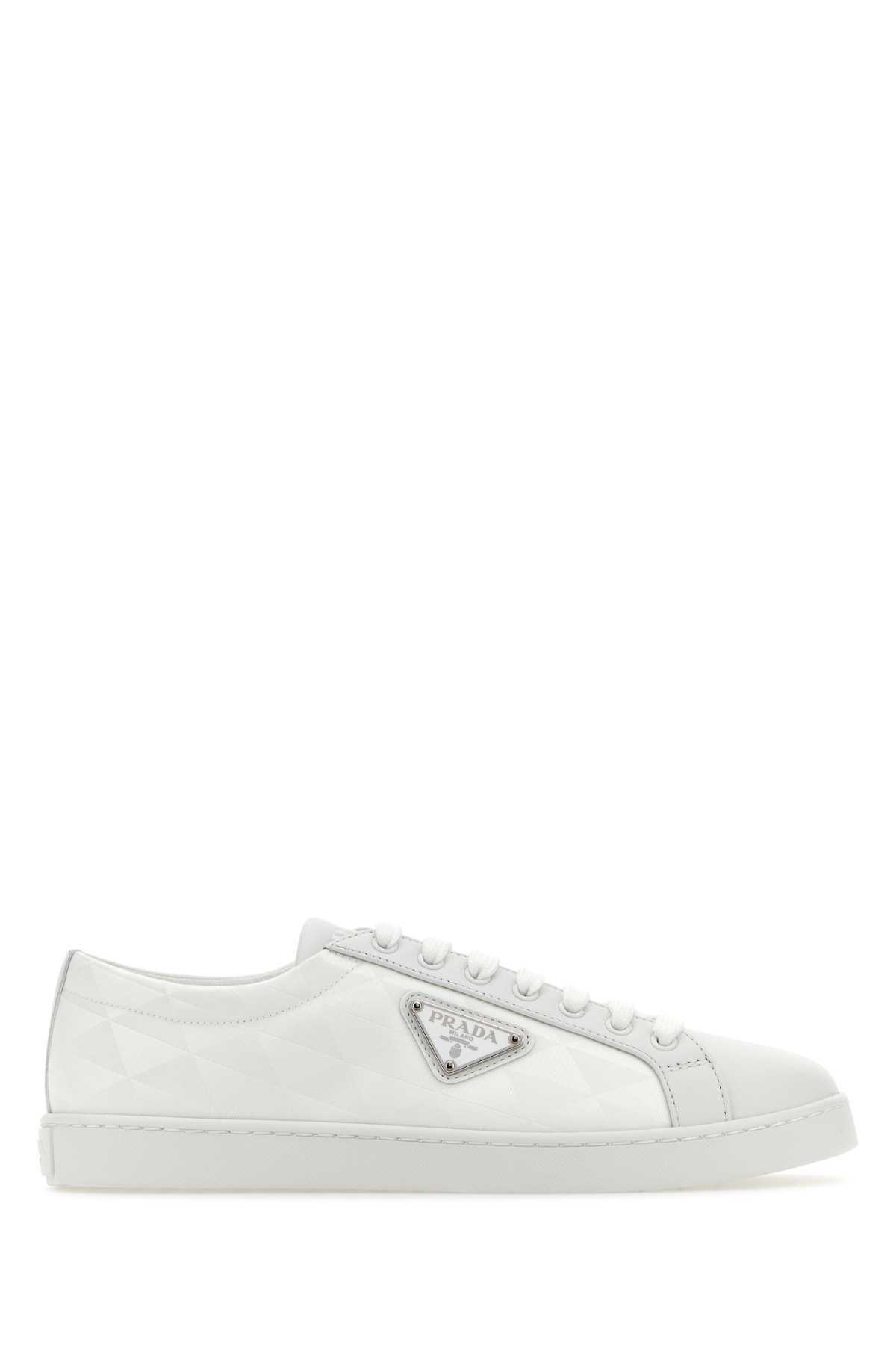 Prada Nylon And Leather Sneakers