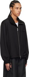 Helmut Lang Black Relaxed Wool Bomber Jacket