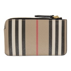 Burberry Beige E-Canvas Icon Stripe Kelbrook Card Holder