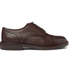 Brunello Cucinelli - Cap-Toe Full-Grain Leather Derby Shoes - Dark brown