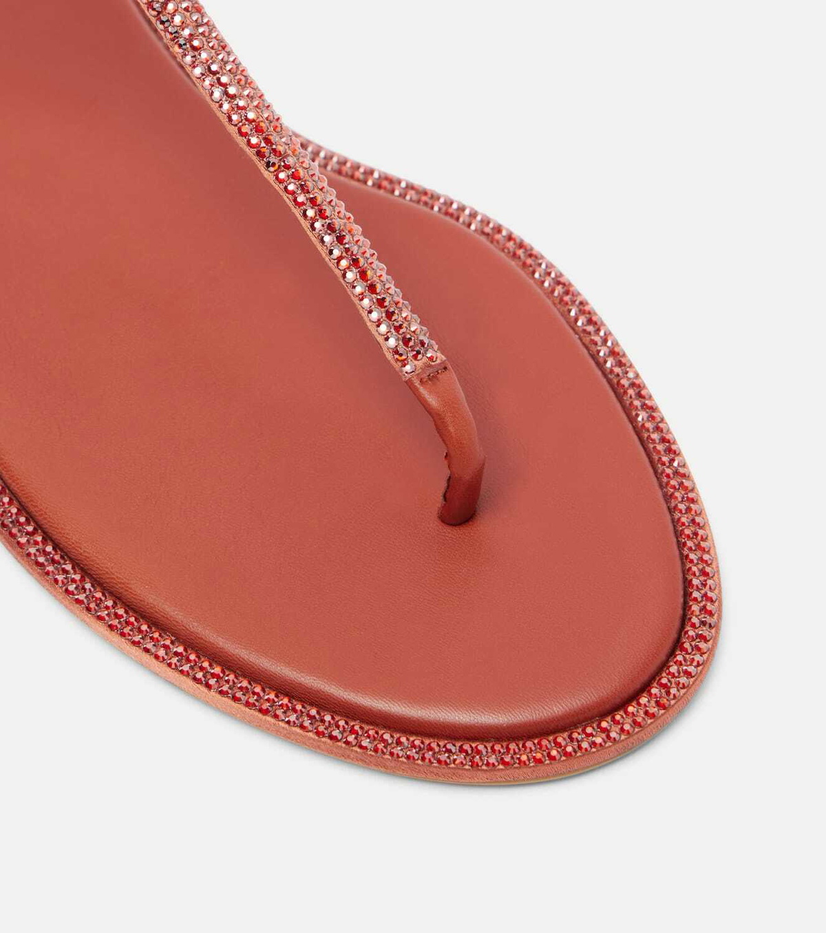 Rene Caovilla Diana embellished satin thong sandals