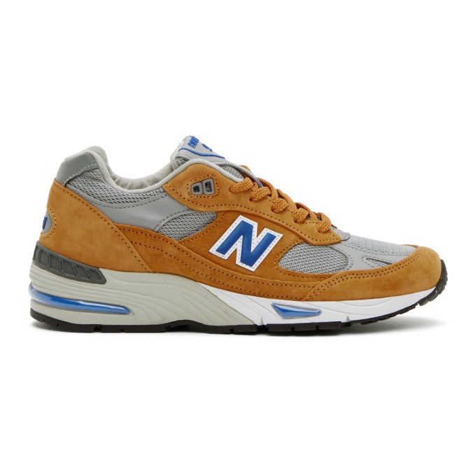Photo: New Balance Yellow and Blue Made In UK 991 Sneakers