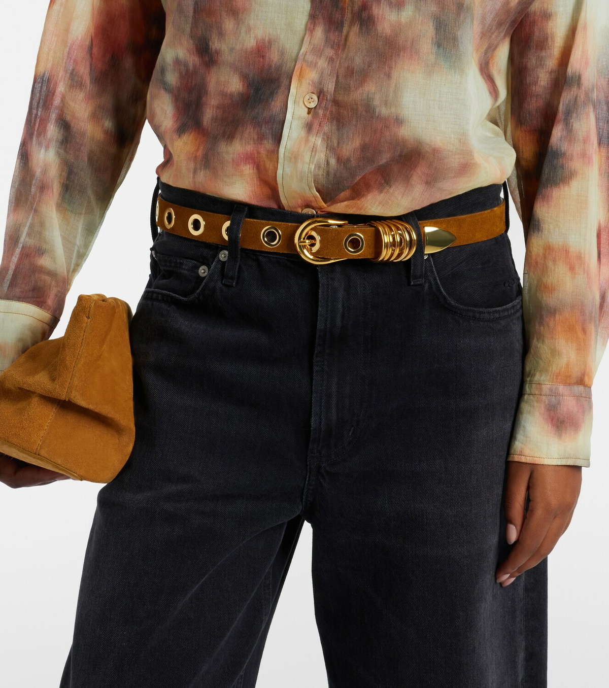 Déhanche Hollyhock suede belt
