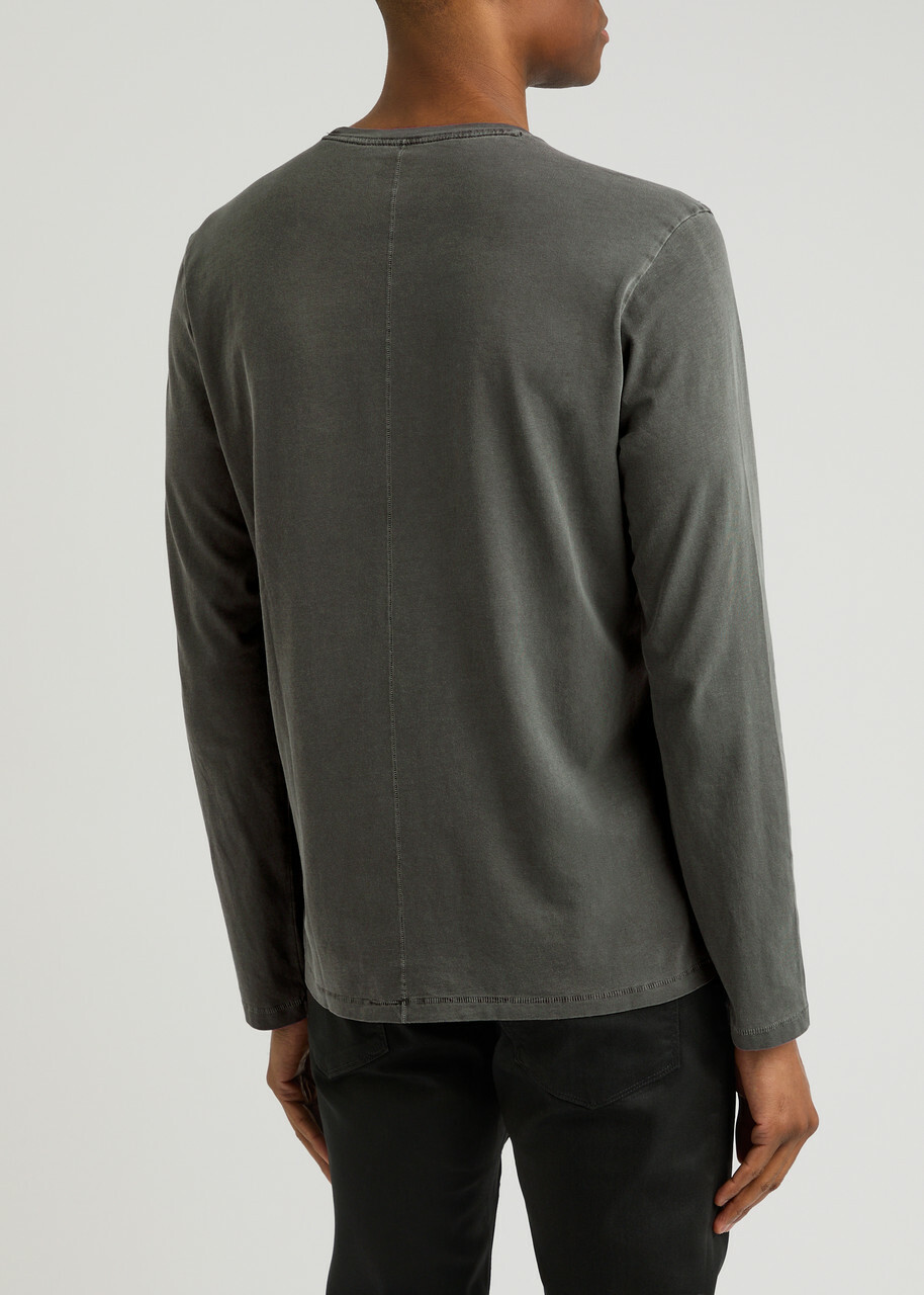 Paige Enzo Long-sleeve Cotton top Dark Grey