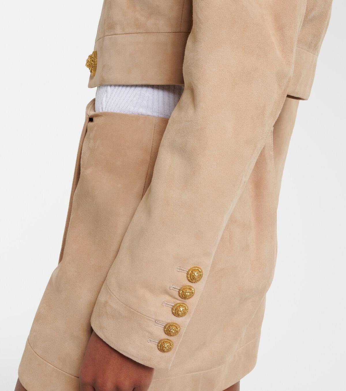 Balmain Suede cropped jacket