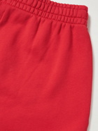 7 DAYS ACTIVE - Monday Logo-Print Organic Cotton-Jersey Sweatpants - Red