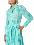 MC2 Saint Barth Woman Water Green Toile De Jouy Cotton Dress Jensen