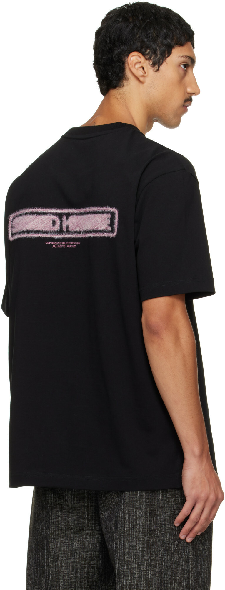 Solid Homme Black Solid Back Logo T-shirt