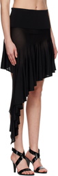 ALAÏA Black Pointed Knit Midi Skirt