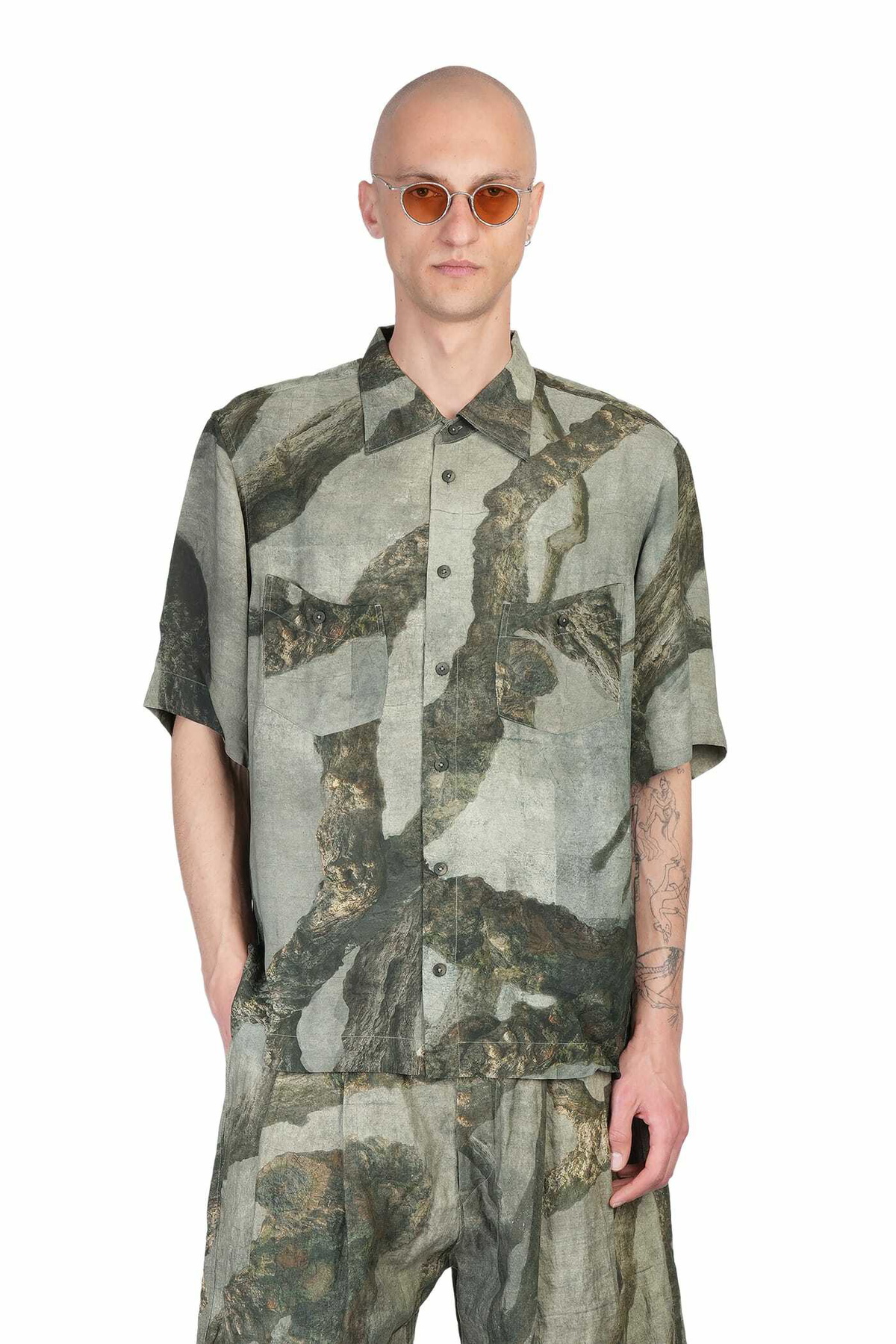 Ziggy Chen Shirt In Green Viscose