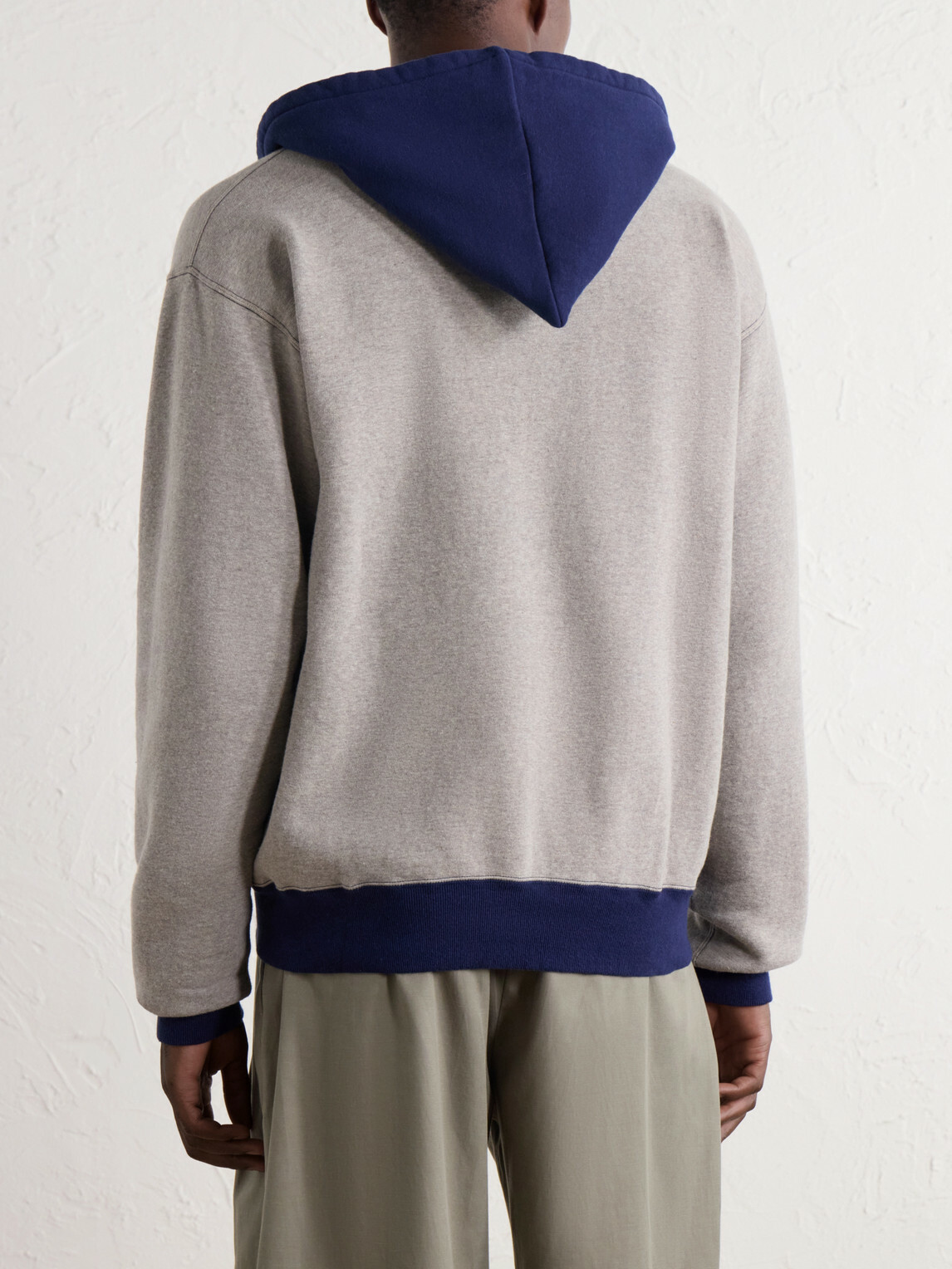 Human Made - Logo-Embroidered Two-Tone Cotton-Jersey Zip-Up Hoodie - Gray