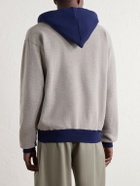 Human Made - Logo-Embroidered Two-Tone Cotton-Jersey Zip-Up Hoodie - Gray
