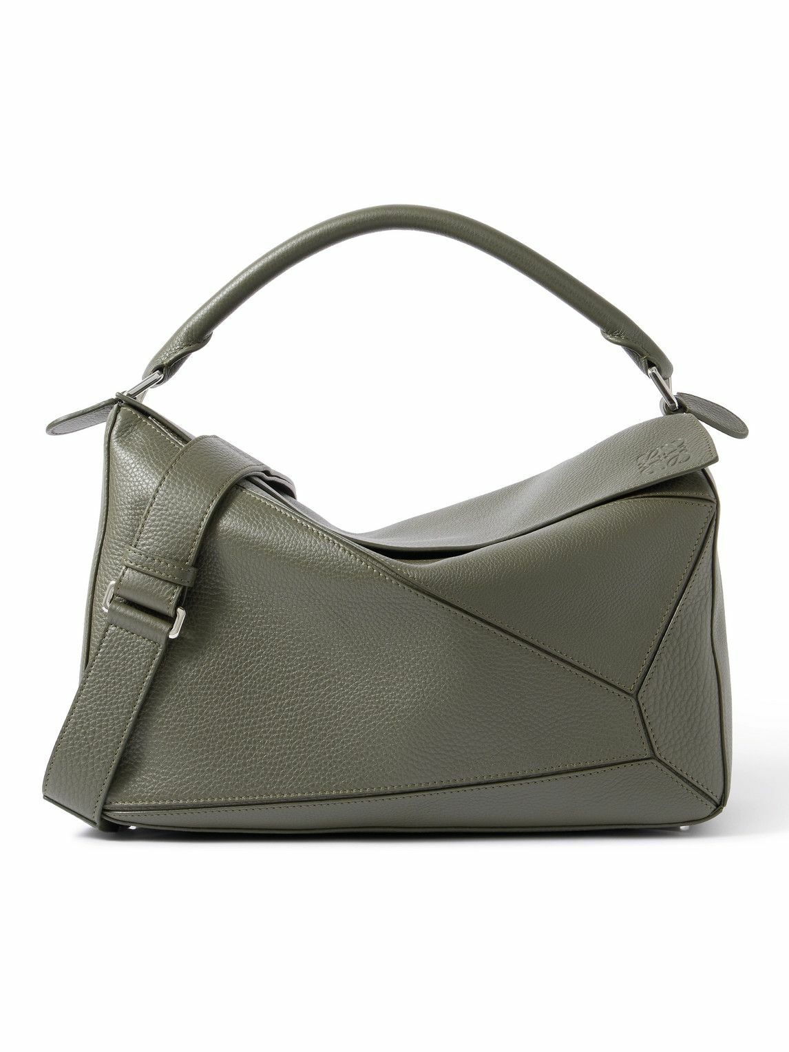 LOEWE - Puzzle Edge Large Logo-Debossed Full-Grain Leather Messenger Bag
