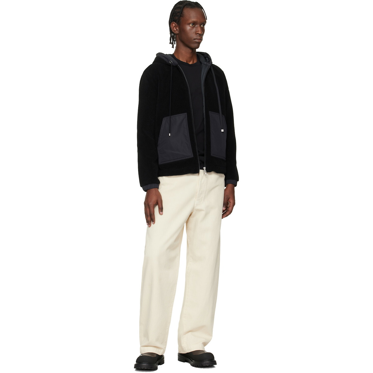 Moncler Black Archivio Zip-Up Cardigan Hoodie