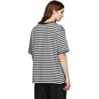 Needles White and Black Striped Logo T-Shirt