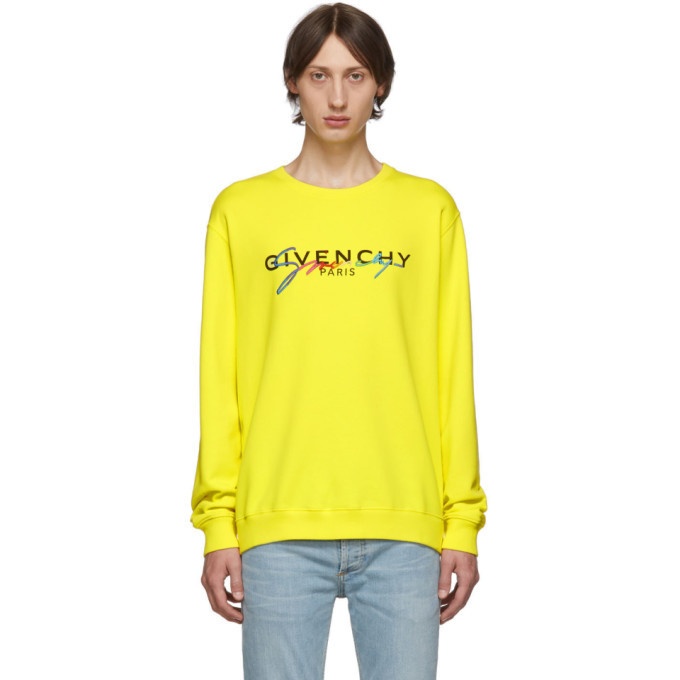 Photo: Givenchy Yellow Signature Logo Sweatshirt