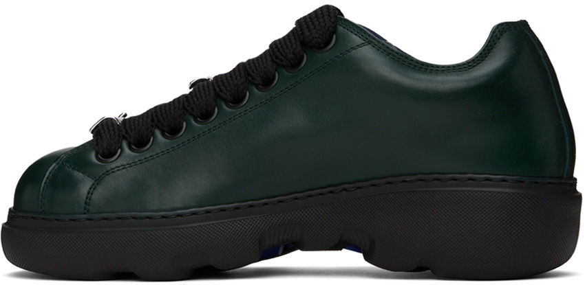 Burberry Green Leather Ranger Sneakers Burberry