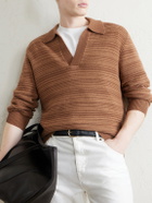 Canali - Wool and Cashmere-Blend Polo Sweater - Brown