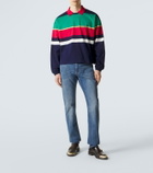 Versace Colorblocked cotton jersey polo sweatshirt
