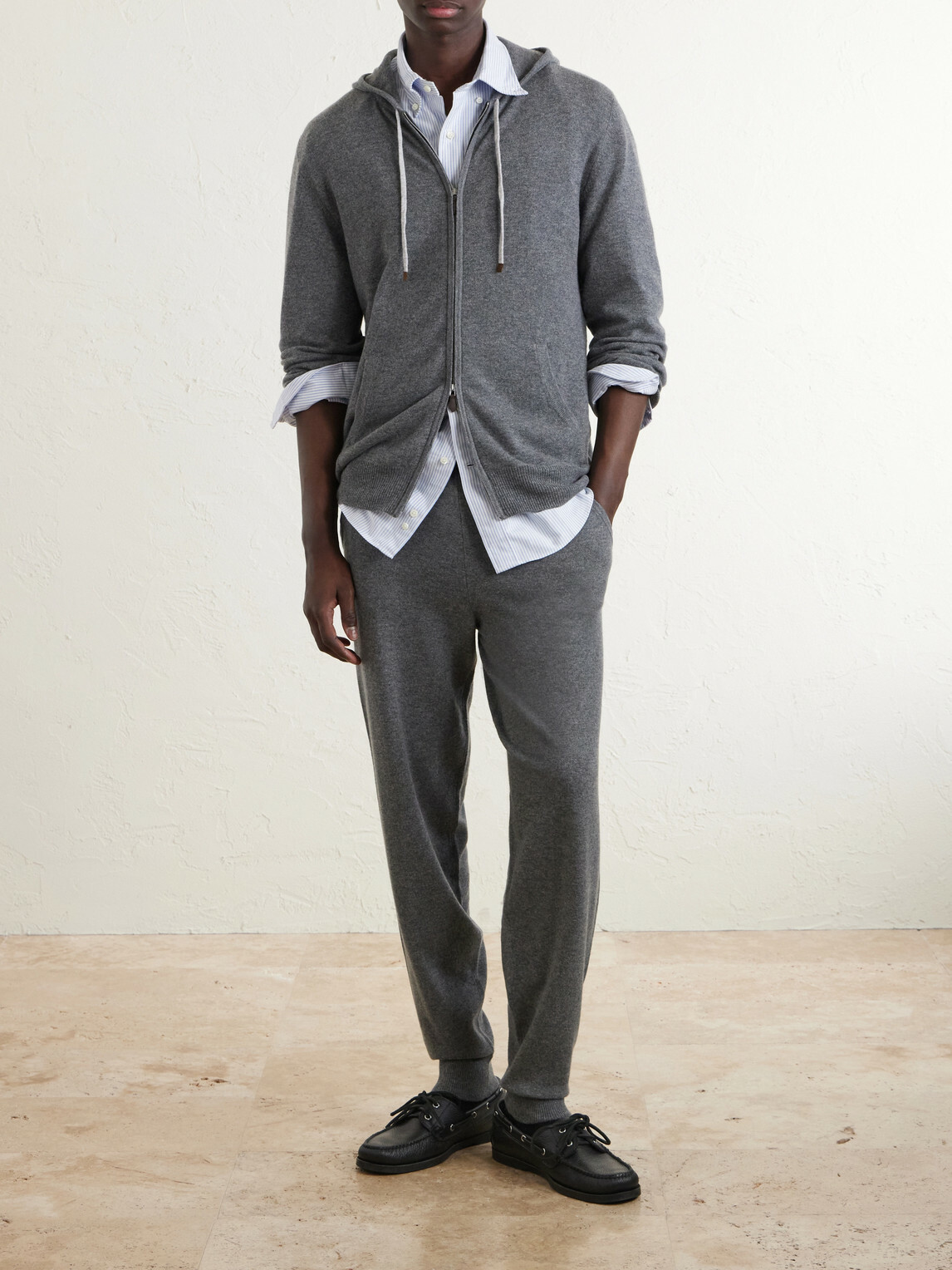 N.PEAL - Straight-Leg Organic Cashmere Sweatpants - Gray