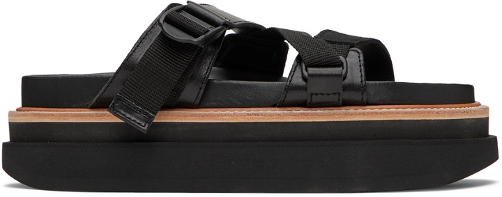 Photo: sacai Black Hybrid Belt Sandals