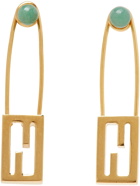 Fendi Gold Small Baguette Earrings