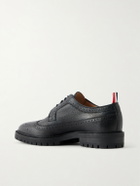 Thom Browne - Longwing Pebble-Grain Leather Brogues - Black